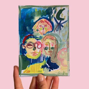 Carte postale n° 77 Art, Portrait, Gouache sur papier