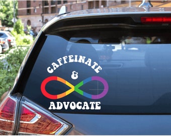 Calcomanía para ventana Caffeinate y Advocate