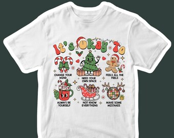 Camiseta navideña de salud mental