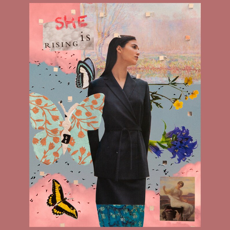 Custom Collage Art Handmade Gift Wall Decor, Vintage Collage, Collage Art, Digital Download Wall