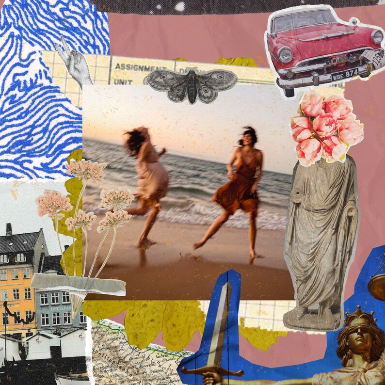 Custom Collage Art Handmade Gift Wall Decor, Vintage Collage, Collage Art, Digital Download Wall