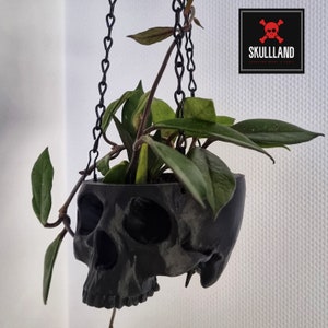 Flower pot HANGING SKULL / SKULL black