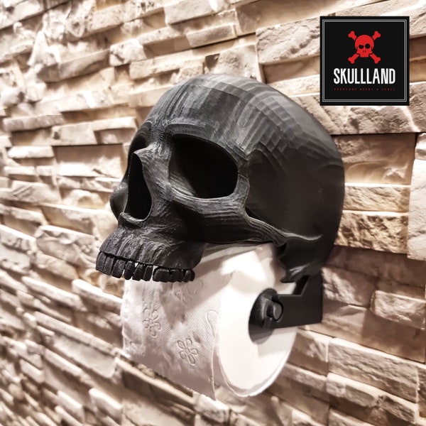 Toiletten- / Klopapier-Halter SKULL | TOTENKOPF | SCHÄDEL black