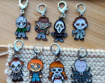 Horror Movie Villians Stitch marker  / Progress Keeper  / Zipper Pull