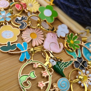 Mystery Stitch Markers sets , Spring Mix, Progress keepers or Needle Huggers, (5, 10, 15, 20 piece sets)