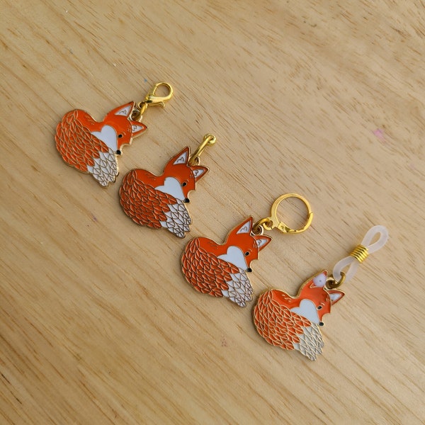 Shy Fox Stitch Marker / Progress Keeper / Needle Hugger /   Knitting notions | Woodland Stitch Marker