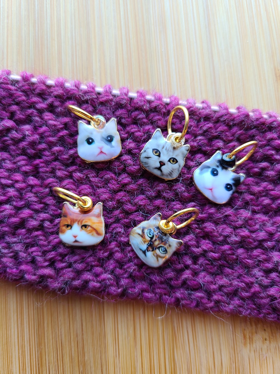 Cat Stitch Marker Set of 5 Knitting Notions Knitting Etsy