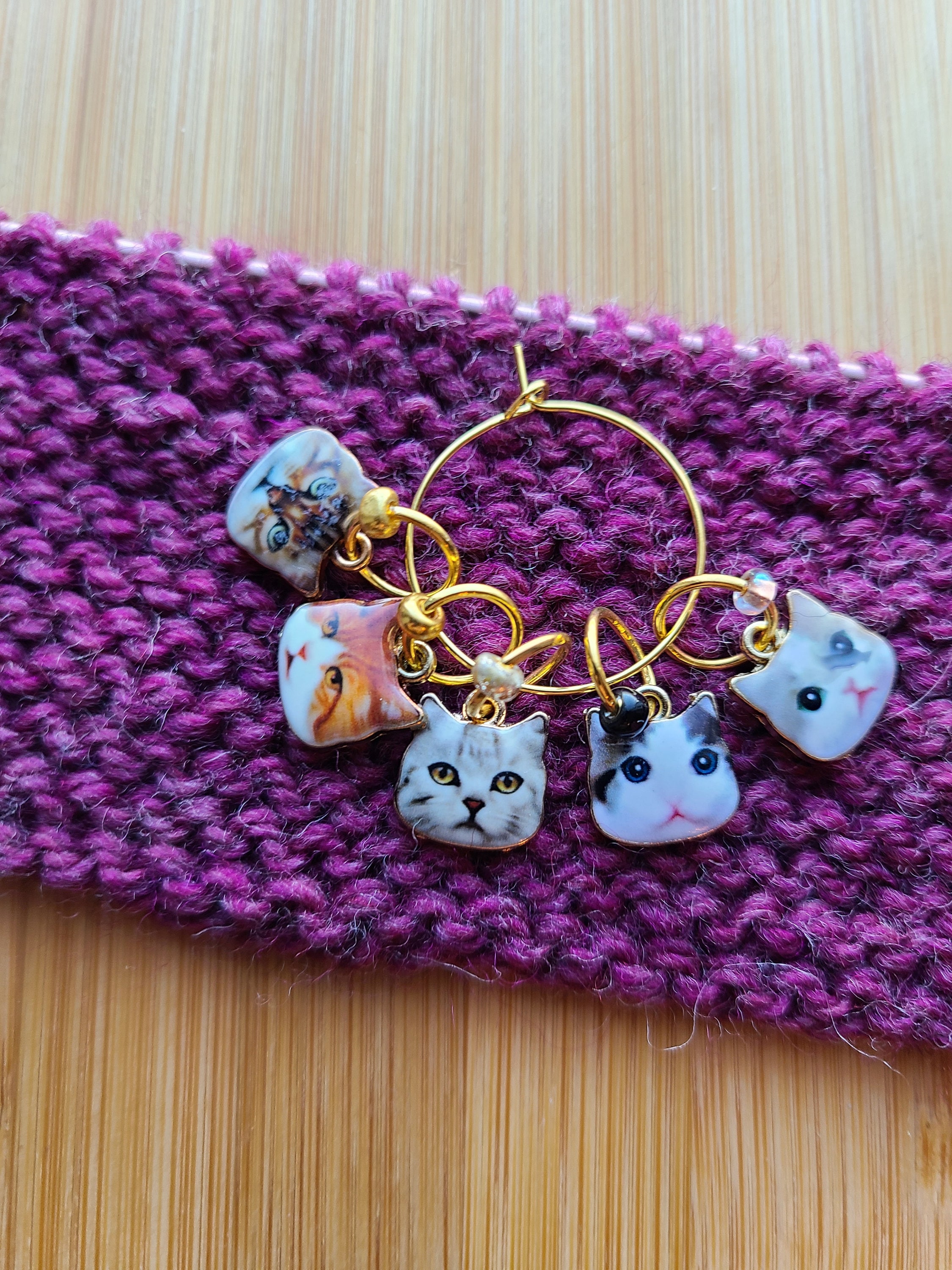 Cat Stitch Marker Set of 5 Knitting Notions Knitting Etsy
