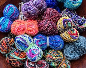 Mystery Sock Yarn Bundle, Mini Skein Set, Hand Dyed Yarn , Wool yarn, Yarn Sampler, multi pack sets