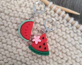 2 Piece Watermelon Slice Stitch Marker Set, Snag free Stitch Markers, Progress Keepers