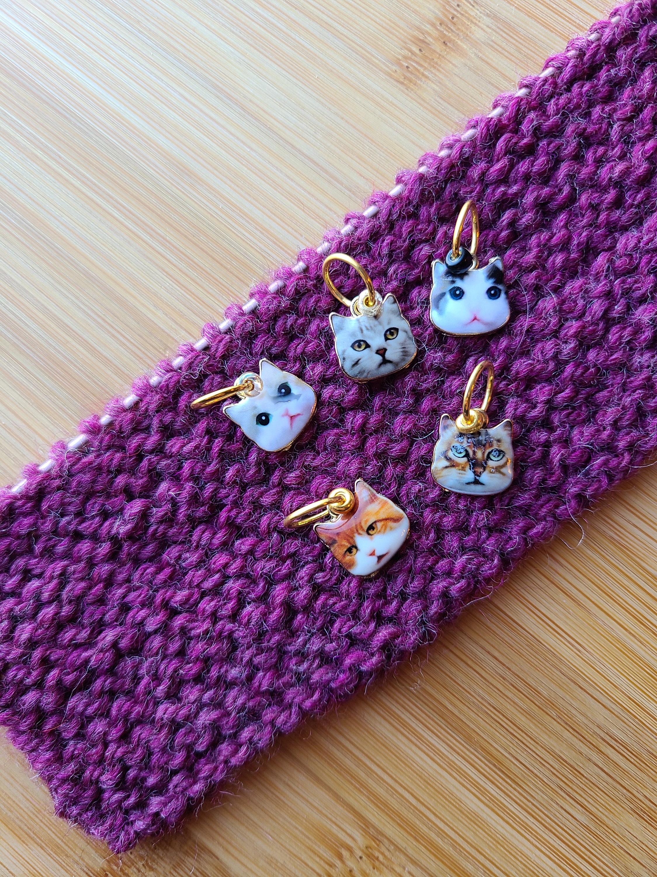 Cat Stitch Marker Set of 5 Knitting Notions Knitting Etsy