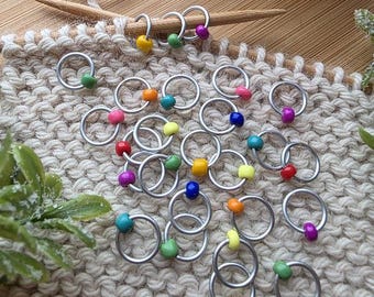 Snag free Stitch Markers "Gumball" Knitting stitch markers,  Closed rings