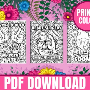 Heart Surgery Digital Coloring Book, Printable Pages for Women With ...
