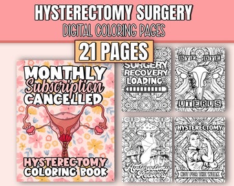 Hysterectomy Recovery Coloring Book: Funny, Motivational (Digital Download)
