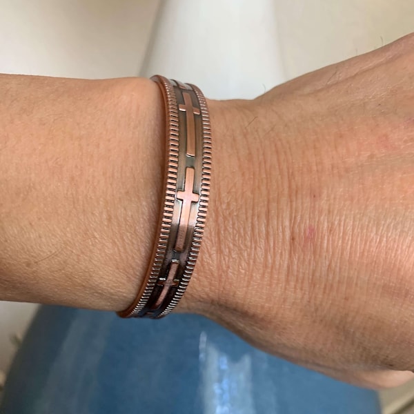 Solid Copper Magnetic Bangle bracelet men Arthritis Pain Relief Balance Energy Power Relieves Fatigue Peace Calm Nice Gift for him her women
