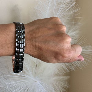 Black Solid Copper Magnetic Bracelet 4 Elements men women restore balance energy power strength enhance Calm Joy Perfect gift men women