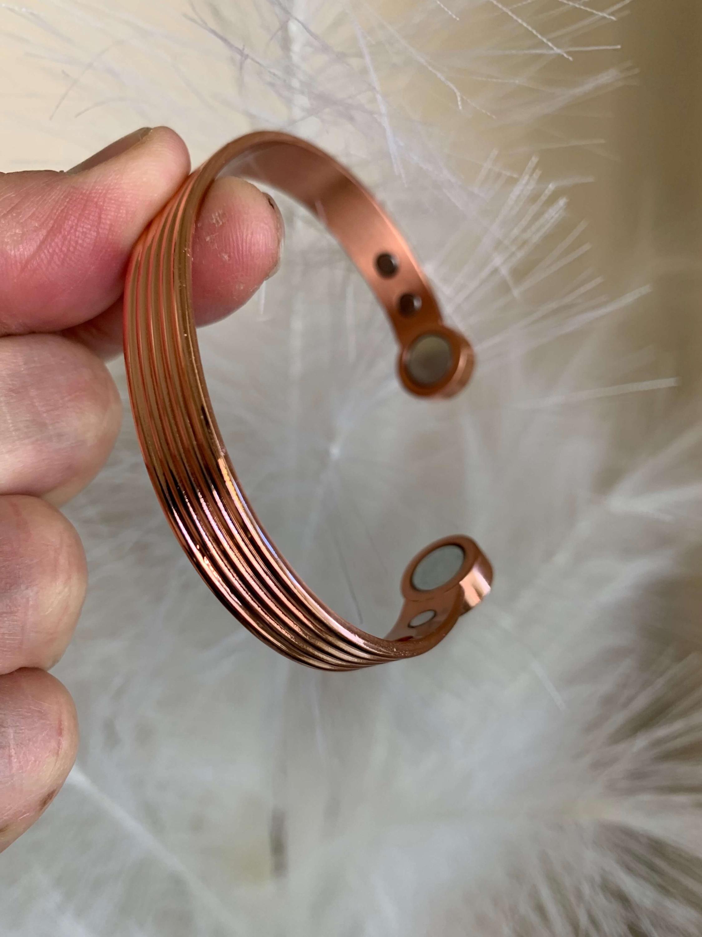 Bracciale magnetico in rame puro tricolore da donna e uomo, 6 magneti, ripristina l'equilibrio, l'energia, la forza, migliora la calma e la gioia, regalo perfetto per lei e per lui, RX