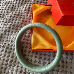 Beautiful Green jade bracelet Real Jade Calming Happy Good Luck Good Fortune Money Wealth Protection Mother's Day Gift for her 60 61mm