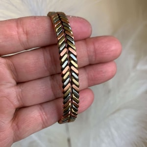 Beautiful Tri Color Pure Copper Magnetic Bracelet women men restore balance energy strength enhance Calm Joy Perfect holiday gift women men