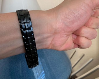 Wunderschöne Schwarz Magnet Armband Männer Frauen 44 max Magnete Wiederherstellung Gleichgewicht Energie Macht erneuern Calm Joy Tolles Geschenk für ihn sie
