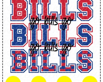 Buffalo Bills Football SVG, PNG, Red Blue White (Digital Download)