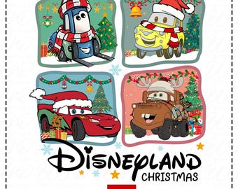 Disney Cars Christmas PNG Bundle, Holiday Car Shirt Designs