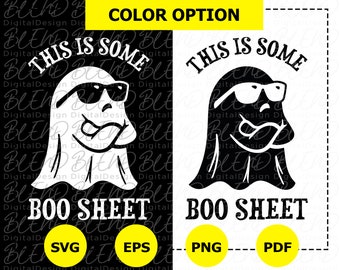 Funny Ghost SVG, Halloween Shirt Design, Boo Sheet (Digital Download)