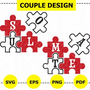 Seelenfreund SVG Png, Seelenfreund SVG, Pärchen Schmuck, Valentinstag Liebe, Liebespuzzle, Frau, Herr und Frau Mamas, Paar Shirts, Pärchen