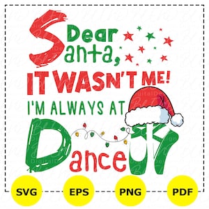 Ballerino di Natale Svg, Danza divertente PNG, Danza di Babbo Natale Svg, Regalo di danza, Inverno stampabile, Natale, Babbo Natale Svg, Design a sublimazione Svg