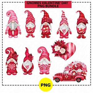 Gnomes Valentine&#39;s Day Bundle Png, Love Gnomes Png, Gnomes Shirt Png, Valentines Gnomes Clipart, Gnome Sublimation, Valentines Day Gnome Png