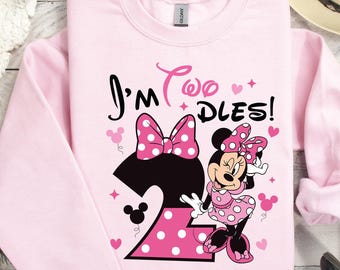 Minnie Mouse Twodles - Segundo cumpleaños (SVG, PNG, Transferencia térmica) (Descarga digital)