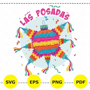 Natal Espanhol Posada Svg, Natal Espanhol Png, Posada Mexicana Svg, Festa de Natal, Cinco de Mayo Piñatas