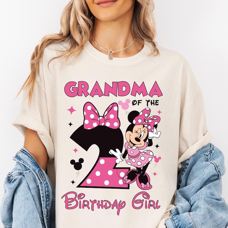 PNG personalizado de Minnie Mouse para el segundo cumpleaños, gráfico de camiseta familiar a juego (descarga digital) imagen 4