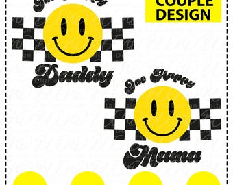 One Happy Mama Svg- Mom Smiley Svg- One Happy Dude Family Shirts
