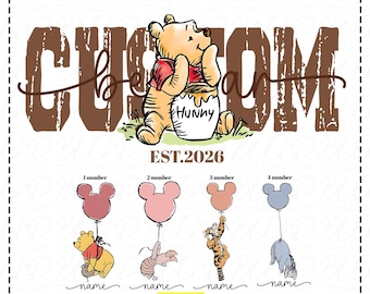 Mamma orsa personalizzata PNG, Mamma orsa PNG, Nonna orsa con nomi di bambini, Regalo per la festa della mamma, Regalo per la festa della mamma di Winnie the Pooh, Nonna orsa, Mamma carina