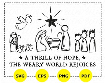 Nativity Scene SVG, Christmas Hope, Jesus (Digital Files)