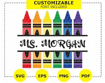 Monogramma a pastello SVG, insegnante diviso SVG, font personalizzato (download digitale)