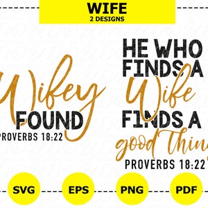 Esposa Marido Provérbios Casais Svg, Esposa encontrada Svg, Camisa de Casal Svg, Marido e Mulher Svg, Arquivo de Corte, Png Svg Pdf Eps Sublimation Bundle,