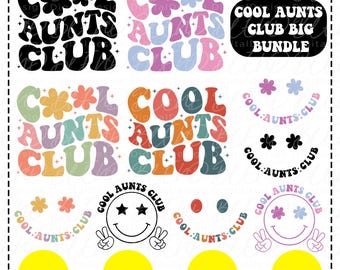 Aunts Club SVG Bundle, Funny Aunt PNG, Commercial Use (Digital Download)