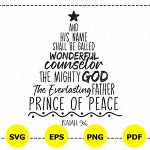 His Name Shall Be, Religious Christmas SVG, Christian Shirt (Digital Files)