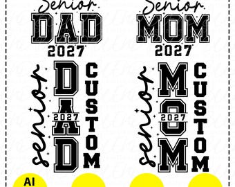 Custom Senior Mom Dad 2027 Svg Png, Graduation Iron On Png, Class of 2027 Svg,Graduation 2027 Svg,Graduation Shirt Design (Digital Download)