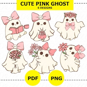 Cute Ghosts Girl Png, Pacote Fantasmas Png, Halloween Png, Girl Ghost Png, Arquivos de Corte de Halloween, Boo Ghost Girl Png, Temporada Assustadora, Pretty Ghost