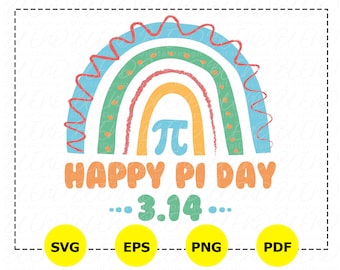 Happy Pi Day Rainbow Shirt SVG, Math Teacher Gift (Digital Download)