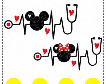 Minnie Mickey Stethoscope Beat SVG, Nurse Doctor Shirt (Digital Download)