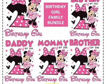 Minnie Mouse 2nd Birthday Family PNG: Matching Shirt Design (Digital Download)