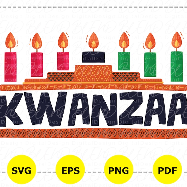 Velas Kwanzaa Svg, Clip Art de Kwanzaa, Vacaciones africanas, Fiesta de fiesta de Kwanzaa, Kwanzaa Svg, Camisa Kwanzaa Svg, Decoración de Kwanzaa, Pegatina de Kwanzaa