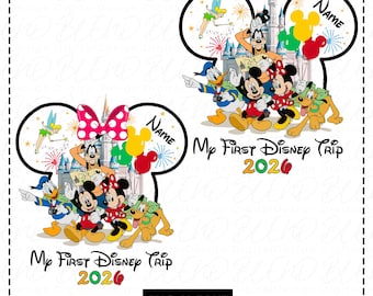 Personalized My First Disney Trip Png, Disney First Trip 2026 Png, Disney Vacation Png, Castle Png, Mouse and Friend Png,Magical Kingdom Png