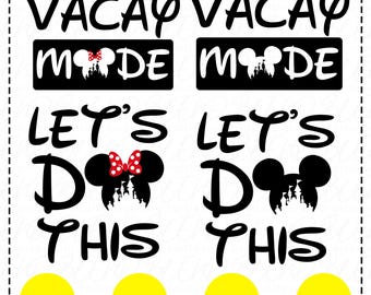 Vacay Mode Minnie Mickey SVG, voyage en famille Disney (fichiers numériques)