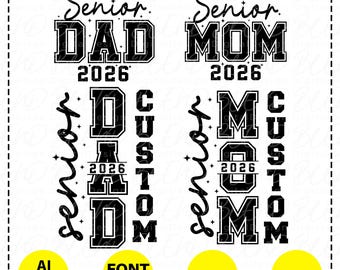 Custom Senior Mom Dad 2026 Svg Png, Graduation Iron On Png, Class of 2026 Svg,Graduation 2026 Svg,Graduation Shirt Design (Digital Download)