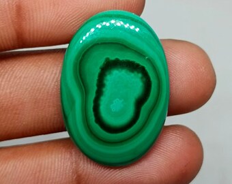 Top Rare!! Malachite Gemstone, 100% Natural Green Malachite Cabochon, Hand Polished Malachite Loose Stone For Jewelry Making 37 Cts. A-566